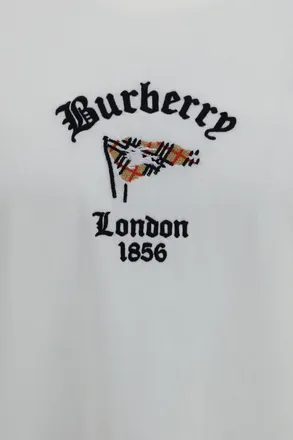 Burberry Mens T-Shirt Check Cotton Chalk T-Shirts And Polos