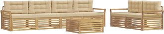 vidaXL Conjunto De Sof&aacute;s De Exterior 7 Uds. Y Beige Vidaxl