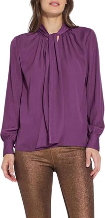 Lyss&eacute; Janis Scarf Neck Pull On Blouse In Advent