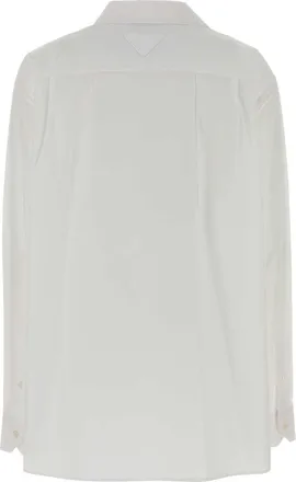 Prada Womens Poplin Oversize Shirt White