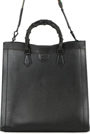 Gucci Black Leather Handbag Tote Bag (Pre-Owned)