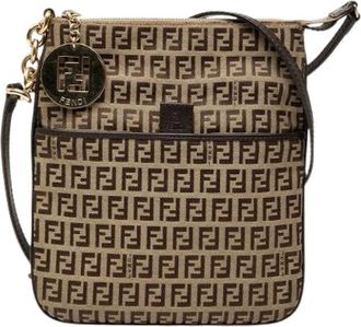 Fendi Pre-owned Crossbody Bag - Dames - Vintage Schoudertas - Beige - ONE Size - Leer - Vintage