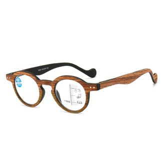 Generic Round Progressive Multifocus Readers - Blue Light Blocking Computer Glasses for Men and Women