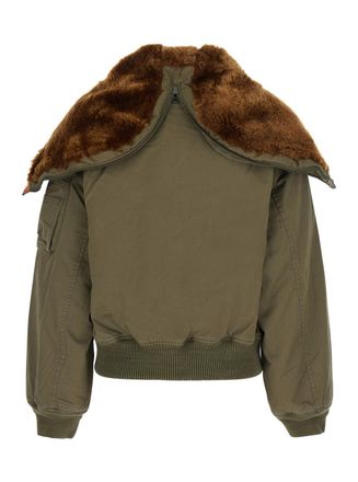 Polo Ralph Lauren Fur-Trimmed Hooded Cotton Jacket - Green