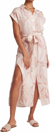 Bella Dahl Cap Sleeve Midi Shirt Dress In Fresco Floral Print