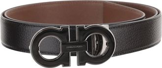 Ferragamo Reversible Leather Belt - male - Ferragamo - Belts - Black - 115 CM - Accessories