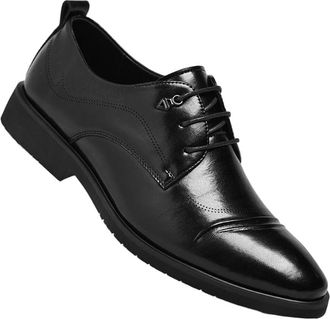 Generic Mens Retro Leather Dress Shoes Oxford Shoes Business Formal Fashion Large Size Shoes for Office Work and Special Occasions(Black,10.5)