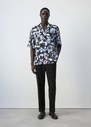 Mango Camicia stampata collo bowling nero - Uomo - XXL - MANGO MAN