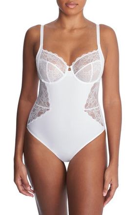 Natori Statement Full Fit Underwire Bodysuit in White at Nordstrom, Size 30Ddd