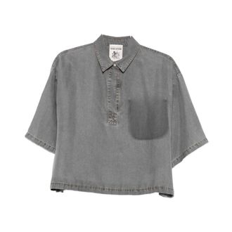 Semicouture Blouses, female, Gray, Size: S Shana Shirt