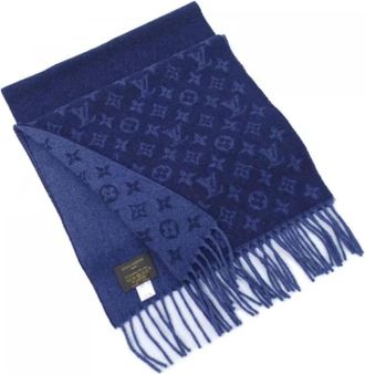 Louis Vuitton Vintage, unisex, Blauw, ONE Size, Pre-owned Vintage Sjaal