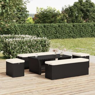 vidaXL Furniture Limited - Otomana Con Cojines 2 Uds Negro 40x30x40 Cm