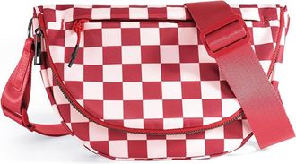 Generic Checkered Crossbody Bags for Women and Girls, Durable Strap Roomy Versatile Mom-Friendly Diaper Bag Bum Handbag with Multiple Pockets (Red Checkered)