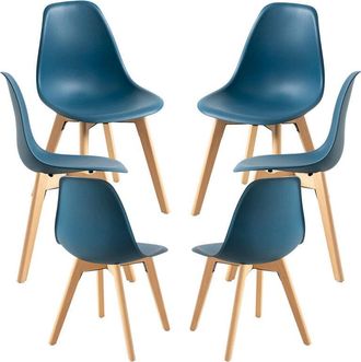 Regalos Miguel Packs Sillas Comedor - Pack 6 Sillas Kelen - Azul Petr&oacute;leo