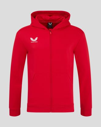 Castore Mens Full Zip Brushback Hoodie - True Red