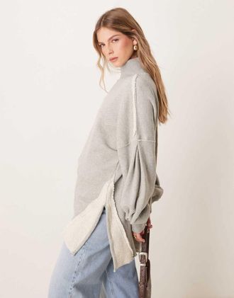 Free People super relaxed sweater in heather gray