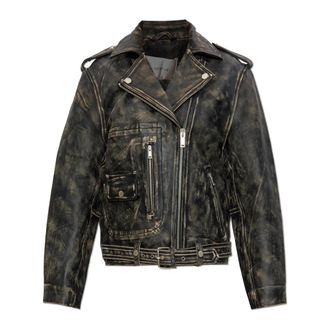 Gestuz Leren jas Gzrylee - Dames - Leren en Su&egrave;de Jassen - Zwart - XS - Leer - Jassen