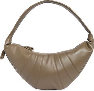 Christophe Lemaire Large Croissant Leather Crossbody Bag in Dark Khaki at Nordstrom