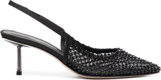 Le Silla Gilda 60mm embellished slingback pumps - women - Nappa Leather/Leather - 38 - Black