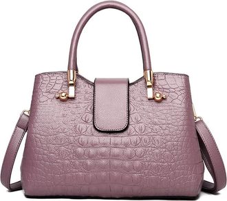 Generic Fashion Crocodile Purses and Handbags for Women Top Handle Satchel Crossbody Bag Large Ladies Tote Shoulder Bags (Purple)