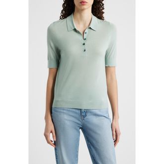BOSS Fidenka Merino Wool Polo in Light Jade at Nordstrom, Size Xx-Large