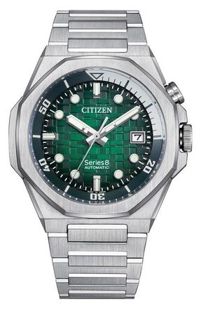 Citizen Series 8 890 Automatic Bracelet Watch, 42.5mm in Green/Silver-Tone at Nordstrom