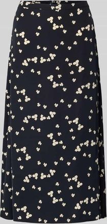 Marc O'Polo Midi-Rock aus reiner Viskose in Marine, Gr&ouml;&szlig;e 34