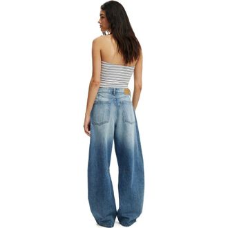 Cotton On Womens Barrel Jean in Eve Blue at Nordstrom, Size 14