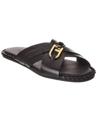 Fendi Fendi Olock Motif Leather Sandal