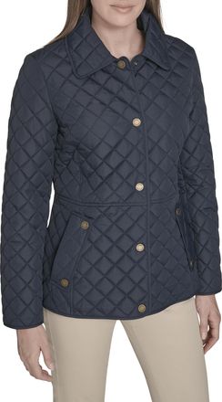 Tommy Hilfiger Womens Zip Up Long Sleeve Quilted Jacket, Navy, XL