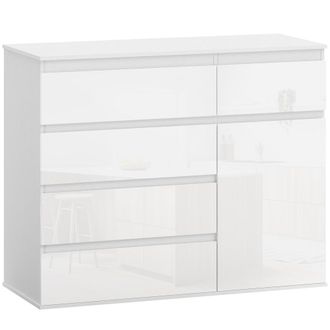 HOMCOM Aparador 100x40x80 cm blanco brillante