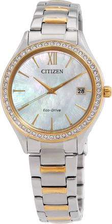 Citizen Eco-Drive Crystal Mother of Pearl Dial Ladies Watch EO1188-56D
