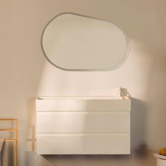 Sklum Sklum - Conjunto De Mueble De Ba&ntilde;o En Madera Y Chapa De Fresno Con Lavabo Integrado Ona