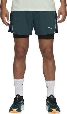 Puma Mens Velocity 2-in-1 Running Shorts Green Size L