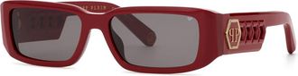 Philipp Plein SPP240M 0718 Womens Sunglasses Red Size 57