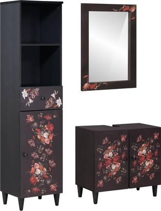 vidaXL Juego De Muebles De Ba&ntilde;o 3 Uds. Madera De Mango Maciza Vidaxl