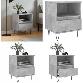 vidaXL Comodino Grigio Cemento 40x35x50 cm in Legno Multistrato - Comodino grigio cemento - Comodino con cassetto