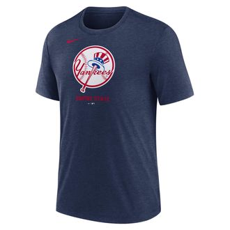 Nike New York Yankees Logo Nike Mens MLB T-Shirt in Blue | NJFD44BNK-J77