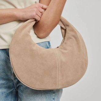 Moda Luxe Farrah Suede Shoulder Bag In Natural