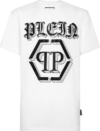 Philipp Plein T-shirt Round Neck SS Chrome - Heren - T-shirts - Wit - XL - Katoen - Tops