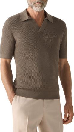 Ermenegildo Zegna Premium Cotton Polo Shirt in Dark Taupe at Nordstrom, Size 40 Us