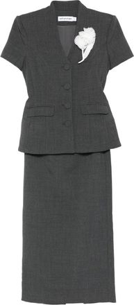 Self Portrait Pak met bloemdetail - Grijs