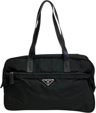 Prada Pre-owned Shoulder Bags, female, Black, Size: ONE SIZE Pre-owned Nylon Shoulder Bag