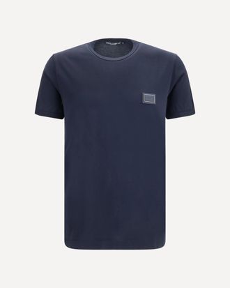 Dolce & Gabbana T-shirt in cotone con placca logata Man 46