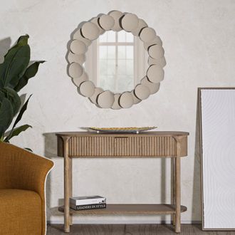 Dmora Consola Faliha, 2 Estantes, Estilo Envejecido Con 1 Caj&oacute;n, Estructura Met&aacute;lica, 110x40x80h Cm, Marr&oacute;n Cerezo