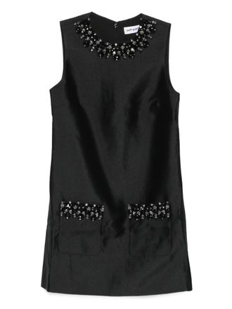 Self Portrait embellished-pocket mini dress - Black
