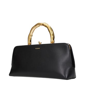 Jil Sander Womens Leather Top Handle Bag Black