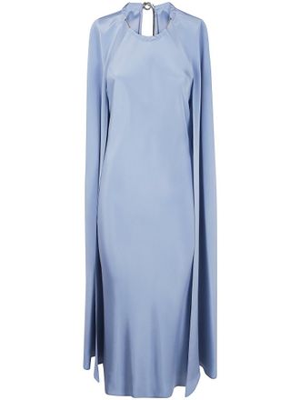 Max Mara Managua Pure Silk Crepe De Chine Dress With Cape