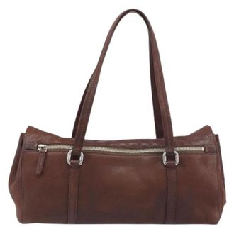 Prada Pre-owned Leren Schoudertas - Dames - Pre-owned - Bruin - Maat: ONE Size Leer
