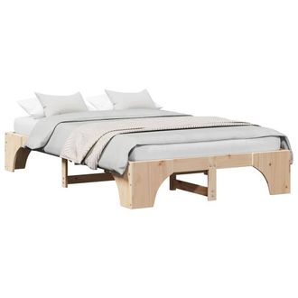 Berkfield Home Modern Bed Frame Natural wood Solid Pine wood 120 x 190 cm in Light Tan